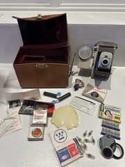 Old Fashion Polaroid Land Camera With Damaged Case. Model 80a
