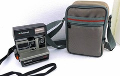 Vintage Polaroid Sun 600 LMS Instant Camera Kit • Carry Case & Partial Film Pack