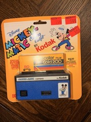 NEW Vintage 80’s Kodak Mickey-Matic 110 Film Camera Blue Disney Mickey Outfit