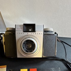 Vintage Kodak Pony II Camera w/ Original Box, Manual, Price Tag, Strap
