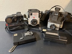 4-Vintage Cameras:2-Polaroid, Brownie Bull’s Eye Kodak, Kodak Tele, Kodak 3000