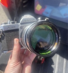 Pentax K1000 Silver 35mm SLR Film Camera w/ Lens & Front Cap