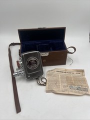 Bell & Howell Filmo AUTO-8 Non Reflex Standard 8mm Camera w/ Lens & Brown Case
