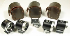 Four – Canon Lumi-field Finders (50, 85, 100, 135mm) + Rangefinder Coupler