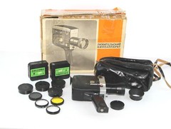 Soviet Film Cinema Movie Camera QUARZ 1 -8S- 2 Lens METEOR -8M-1 ZOOM 1,8/9-38
