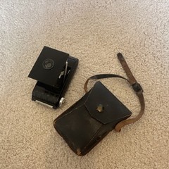 Kodak Bantam Model 828 Folding Camera, Black, with Protective Case