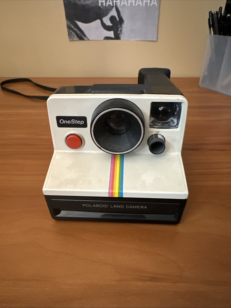 Vintage Camera Polaroid One Step Rainbow Stripe Land Camera White UNTESTED