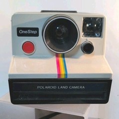 Vtg Polaroid SX-70 OneStep Rainbow Striped Camera W/strap