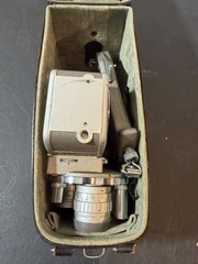 Vintage Cinemax-8 8mm Movie Camera w/ Tri-Lens Pistol Grip Case – Motor Runs