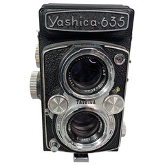 Yashica 635 Twin Lens Reflex TLR Camera Brown Leather Case Strap Mint Vintage