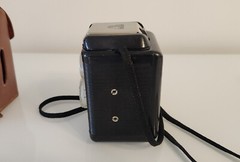 Vtg Argus Super Seventy Five Box Film Camera w/ Flash Unit, Strap & Cowhide Case