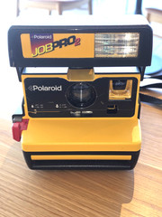 POLOROID JOB PRO VINTAGE INSTANT CAMERA WITH STRAP FLASH