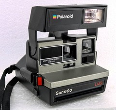 Vintage Polaroid Sun 600 LMS Instant Camera Kit • Carry Case & Partial Film Pack