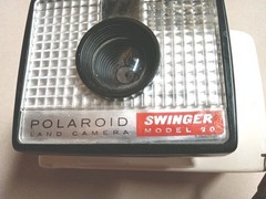 White POLAROID Swinger Model 20 Land Instant Camera For Parts Or Repair