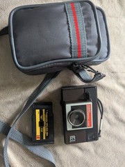 Kodak Instamatic X-15F Camera With Film And Vintage Coastar Bag