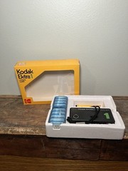 1970s Kodak Ektra 1 Camera For 110 Film Cartridge Black w/ Green #1 -Untested