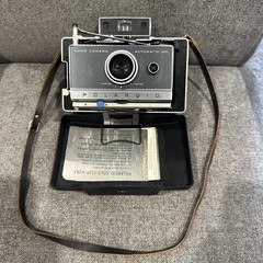 Vintage Polaroid Automatic 100 Land Camera w/ Case, Strap