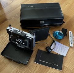 Polaroid Automatic 100 Land Camera Instant Camera Black w/ Case & Manual