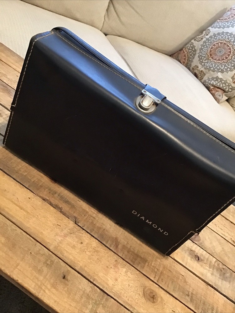 Vintage Diamond Polaroid Land Camera Case Black Leatherette w/ Compartments Fair