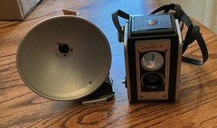 Kodak Dual Flex II 2 Vintage Camera & Flash1950s Made in USA Untested