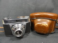KODAK RETINETTE 1A VIEWFINDER 35mm FILM CAMERA WITH LEATHER CASE WORKING