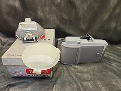 Polaroid Highlander Model 80 Land Camera w/ BC Flash 281 & Diffuser Vintage