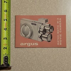 OLD VINTAGE MOVIE CAMERA MANUAL ARGUS MATCH MATIC M3 M3 3