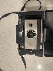Polaroid Land Camera 101 Black & Automatic 210 Gray Lot w/ Cases, Strap bundle