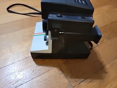 Vintage Polaroid One Step Land Camera BC Series & Focal 600 Flash UNTESTED