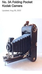 Rare Vintage No.3 FOLDING POCKET KODAK Model G Autographic Camera, c-1914