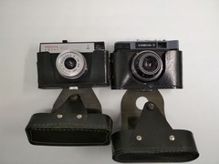 Soviet photo camera Smena-7, Smena 8M, LOMO lens T-43 4/40 mm, set of 2, *1124