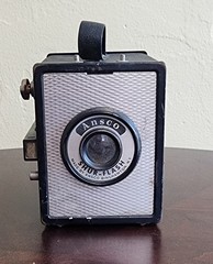 Vintage Ansco Shur-Flash Box Camera 1950s 120 Film Collectible Display Piece