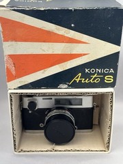 Konica Auto S vintage 35mm film rangefinder camera With Original Box