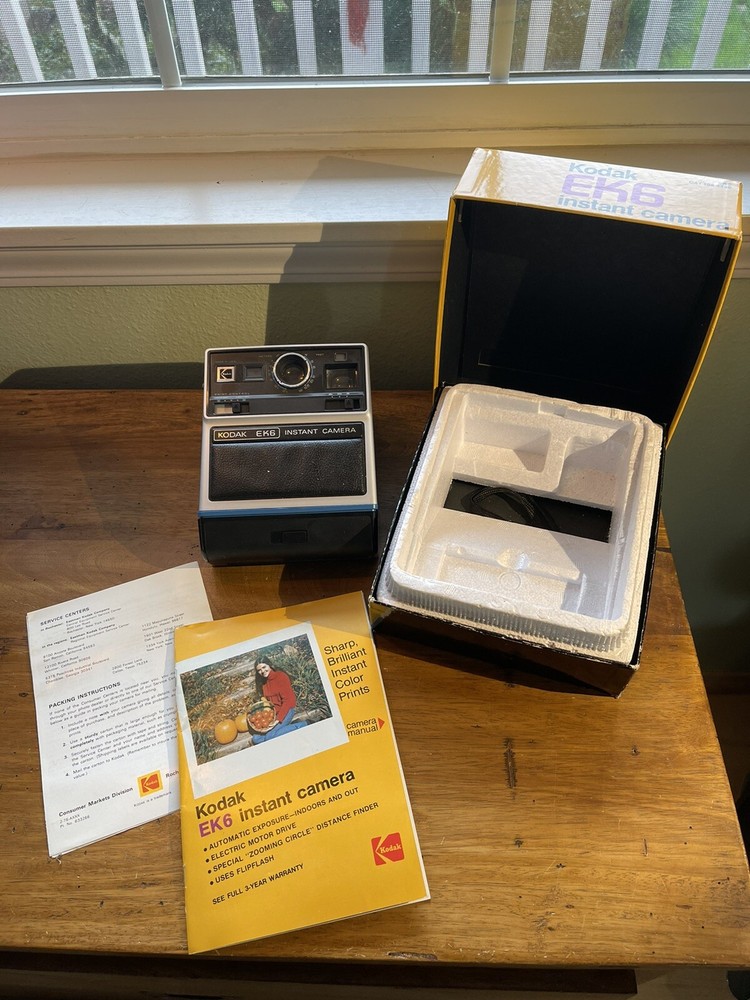 VINTAGE KODAK EK6 INSTANT AUTOMATIC CAMERA ORIGINAL BOX IN EXCELLENT CONDITION