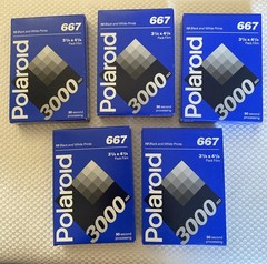 NOS NEW 5 Box Lot Polaroid 667 Black And White Instant Pack Film Expired 97
