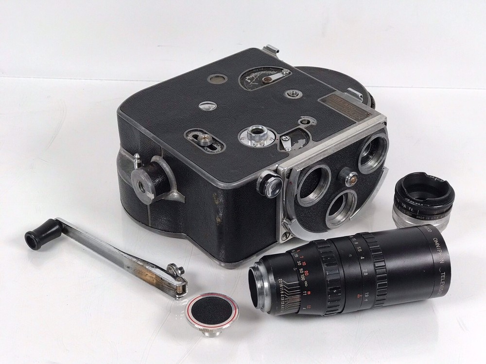 Paillard Bolex Film Camera B&S-Hollywood Omnippon Television Lens 75mm 1:1.9