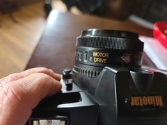 Minotar 35 mm Film Camera Battery Tested And Works. Focus Free, Motor Driven