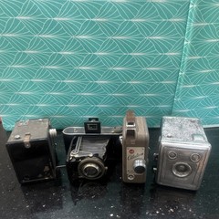 Vintage Camera Lot of 4 Kodak Autographic Folding Brownie DeJur Citation Decor