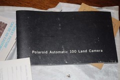60’S POLAROID AUTOMATIC 100 LAND CAMERA WITH LEATHER CASE + ACCESSORIES