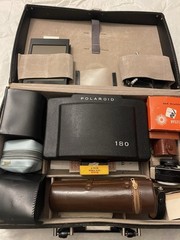Vintage Polaroid Land Camera Model 180 w/ Case Manual Flash Meter Tamro UNTESTED