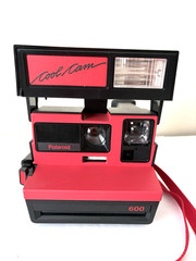 Polaroid Cool Cam 600 Instant Film Camera Red/Black w/Original Carry Case Used