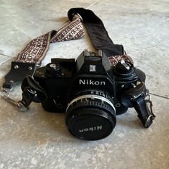 Nikon EM 35mm Film SLR Camera Black w/ Nikon Lens & Camera Strap