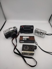 Lot Of 4 Vintage Cameras Mixed Lot Untested For Parts Fast Shipping
