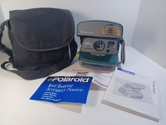 VTG Polaroid 600 One Step Express Instant Camera Film Flash w/ Case TESTED