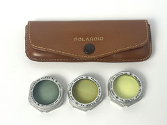 Vtg Polaroid Filters Leather Case Filters #1, #2, #3 See Descriptions