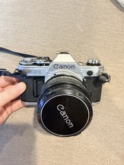 Canon AE-1 Silver 35mm SLR Film Camera w/ Canon FD 50mm f/1.4 S.S.C. Lens