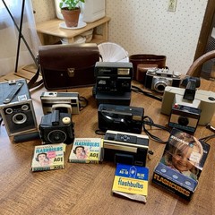 Lot Of Untested Vintage Cameras And Vintage Camera Accessories (Polaroid, Ansco)