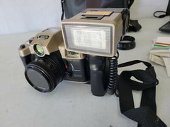 P-Vtg Rare Mitake Canon Q8200 35mm Motor Drive Camera Complete W/Flash & Case