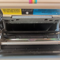 Polaroid One Step Land Camera Rainbow Stripe Strap Vintage 70s SX-70 Untested