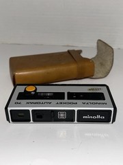 Vintage Minolta Pocket Autopak 70 110 Film Camera With Case Not Tested